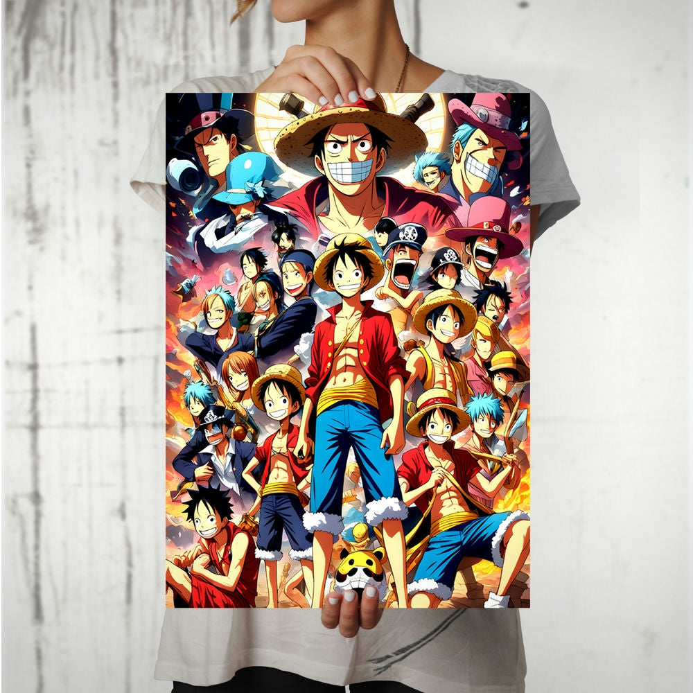 Metal Poster - Anime One Piece Friends Mobile Case by CoverMeUp - Style 8