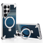 Samsung Galaxy S26 Ultra Frameless Metal Bumper Case with Magsafe and Stand - Blue Mobile Case by CoverMeUp - Style 2