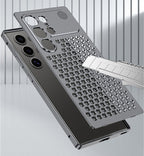 Samsung Galaxy S25 Ultra Full Metal Heat Dissipation Aluminum Cooling Case with Fragrance Aroma - Silver Mobile Case by CoverMeUp - Style 6