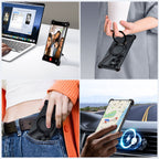 Samsung Galaxy S25 Ultra Z Shape Metal Bumper Case with Magsafe & 360° Rotatable Kickstand - Black Mobile Case by CoverMeUp - Style 3