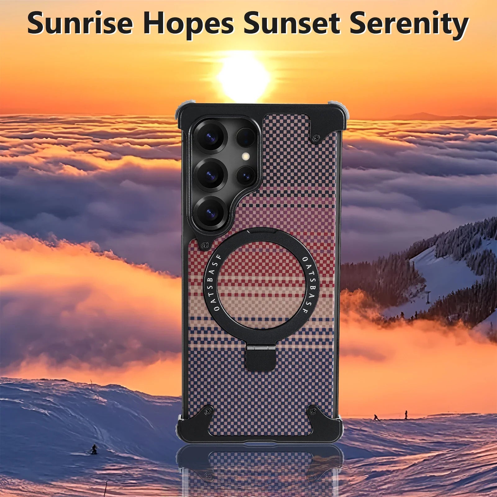 Samsung Galaxy S25 Ultra Metal Bumper Case with Magsafe and Stand - Desert Mobile Case by CoverMeUp - Style 2
