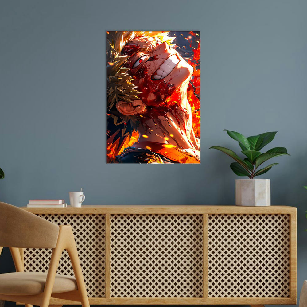 Metal Poster - Anime Fiery Rage Mobile Case by CoverMeUp - Style 5