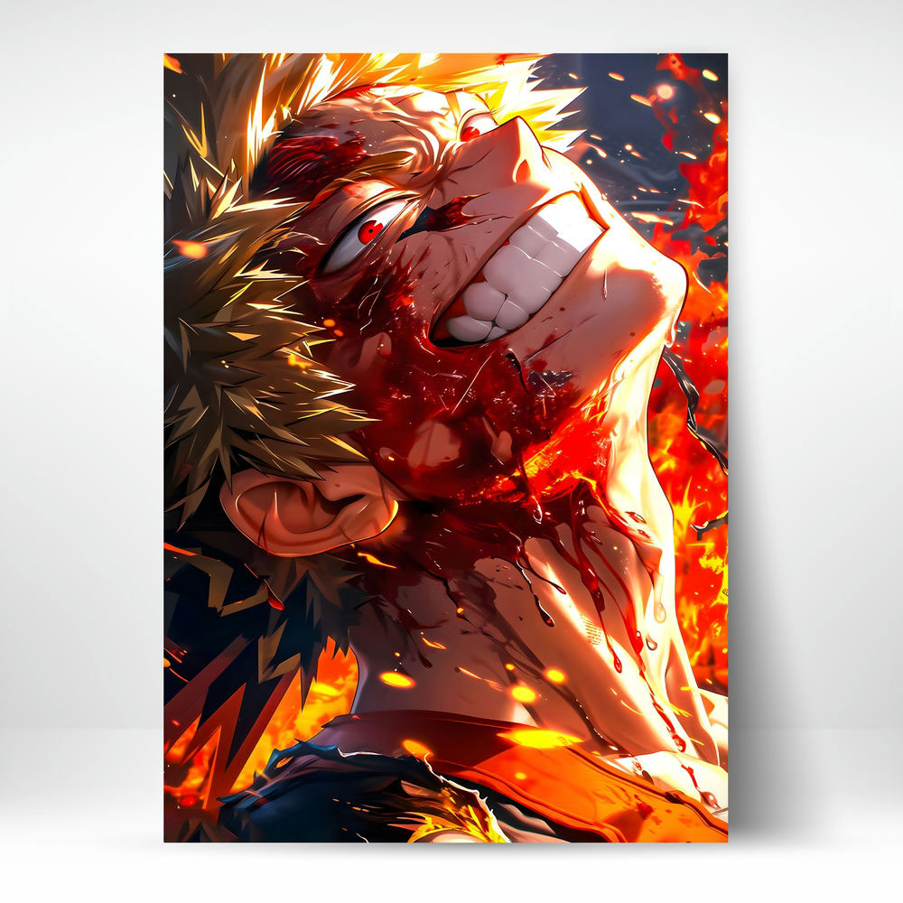 Metal Poster - Anime Fiery Rage Mobile Case by CoverMeUp