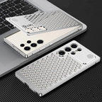 Samsung Galaxy S25 Ultra Full Metal Heat Dissipation Aluminum Cooling Case with Fragrance Aroma - Silver Mobile Case by CoverMeUp - Style 2