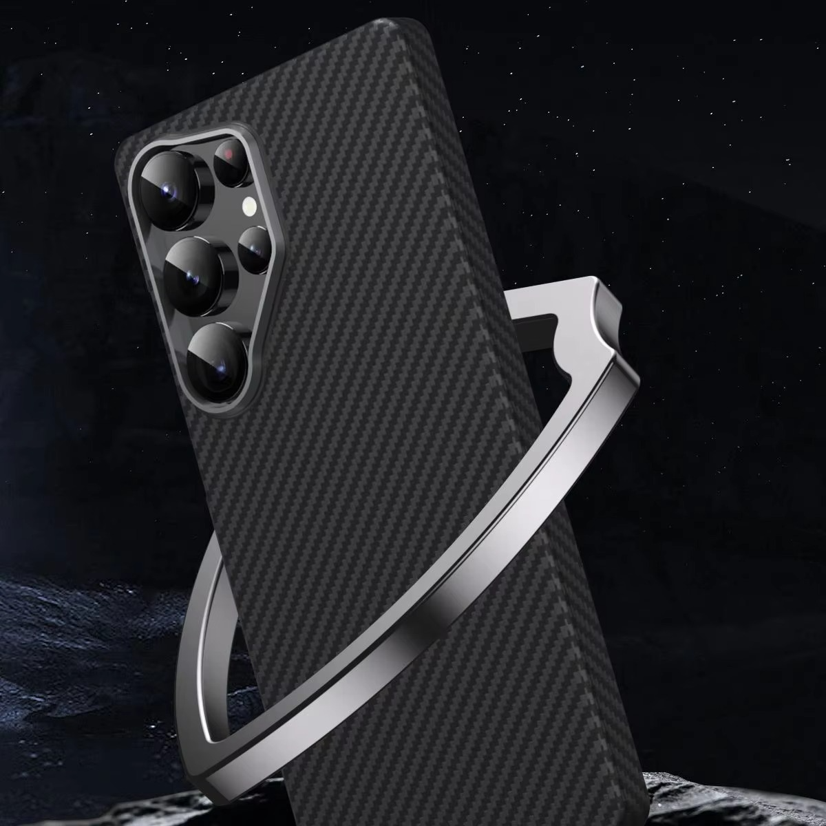 Samsung Galaxy S26 Ultra Slim Lightweight Carbon Fiber Case with Magsafe - Black Mobile Case by CoverMeUp - Style 10