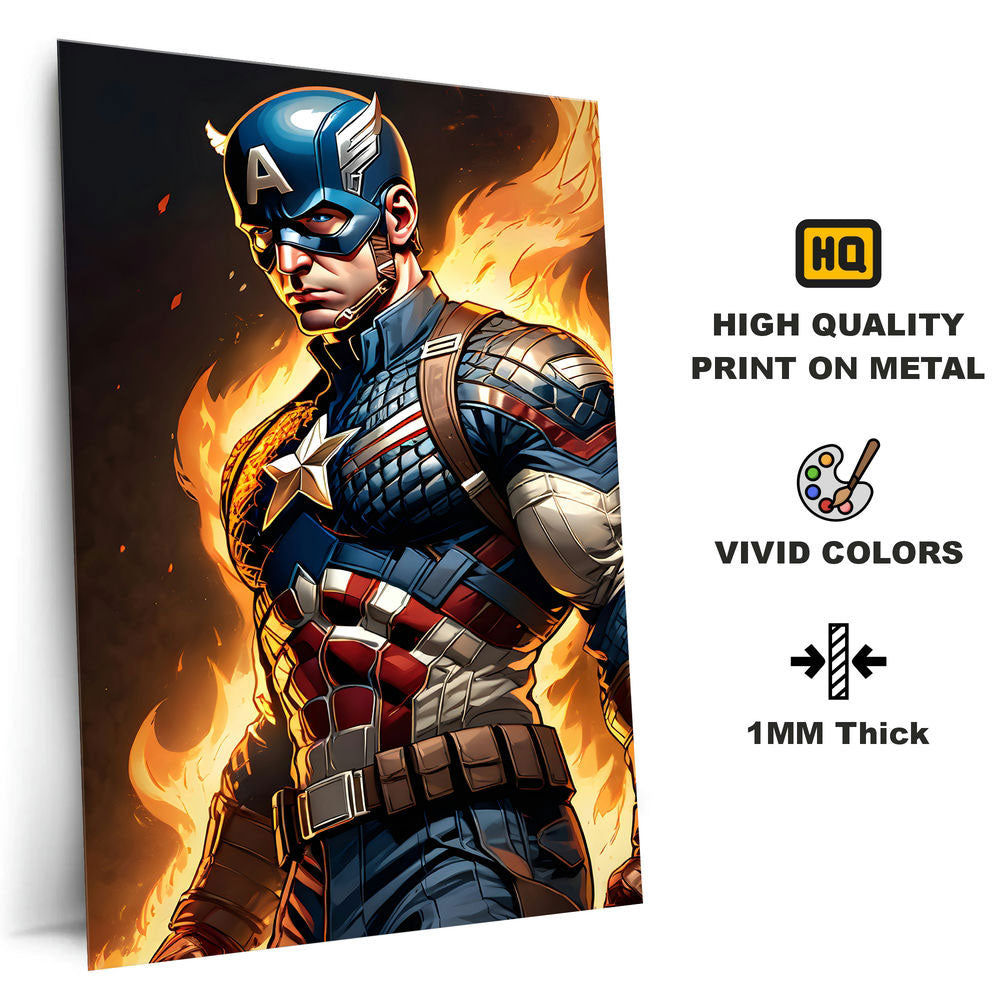Metal Poster - Superhero Captain America CAP06 Mobile Case by CoverMeUp - Style 4