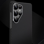 Samsung Galaxy S26 Ultra Slim Lightweight Carbon Fiber Case with Magsafe - Black Mobile Case by CoverMeUp - Style 8