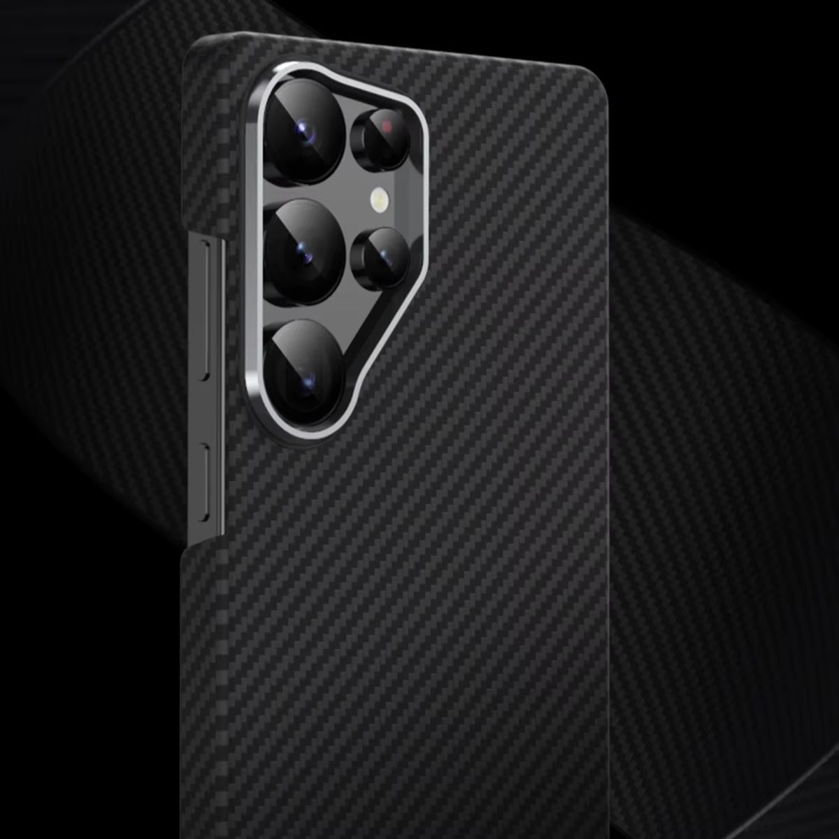 Samsung Galaxy S26 Ultra Slim Lightweight Carbon Fiber Case with Magsafe - Black Mobile Case by CoverMeUp - Style 8