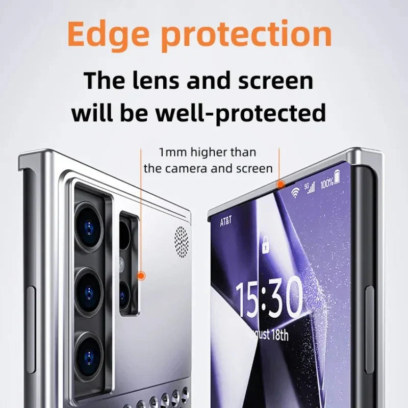 Samsung Galaxy S24 Ultra Heat Dissipation Aluminum Cooling Case with Aroma - Black Mobile Case by CoverMeUp - Style 7