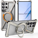 Samsung Galaxy S26 Ultra Z Shape Metal Case with Magsafe & 360° Rotatable Stand - Titanium Mobile Case by CoverMeUp