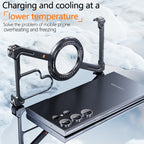 Samsung Galaxy S24 Ultra Z Shape Frameless Metal Bumper Case with Built-in Magsafe & 360° Rotation Ring - Black Mobile Case by CoverMeUp - Style 3