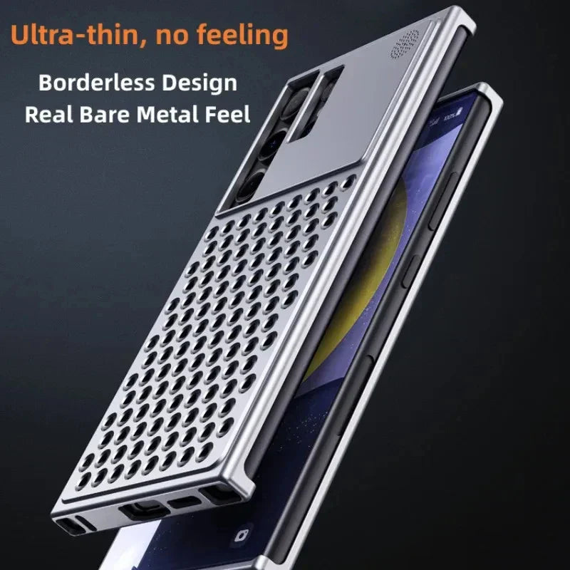 Samsung Galaxy S24 Ultra Heat Dissipation Aluminum Cooling Case with Aroma - Titanium Mobile Case by CoverMeUp - Style 8