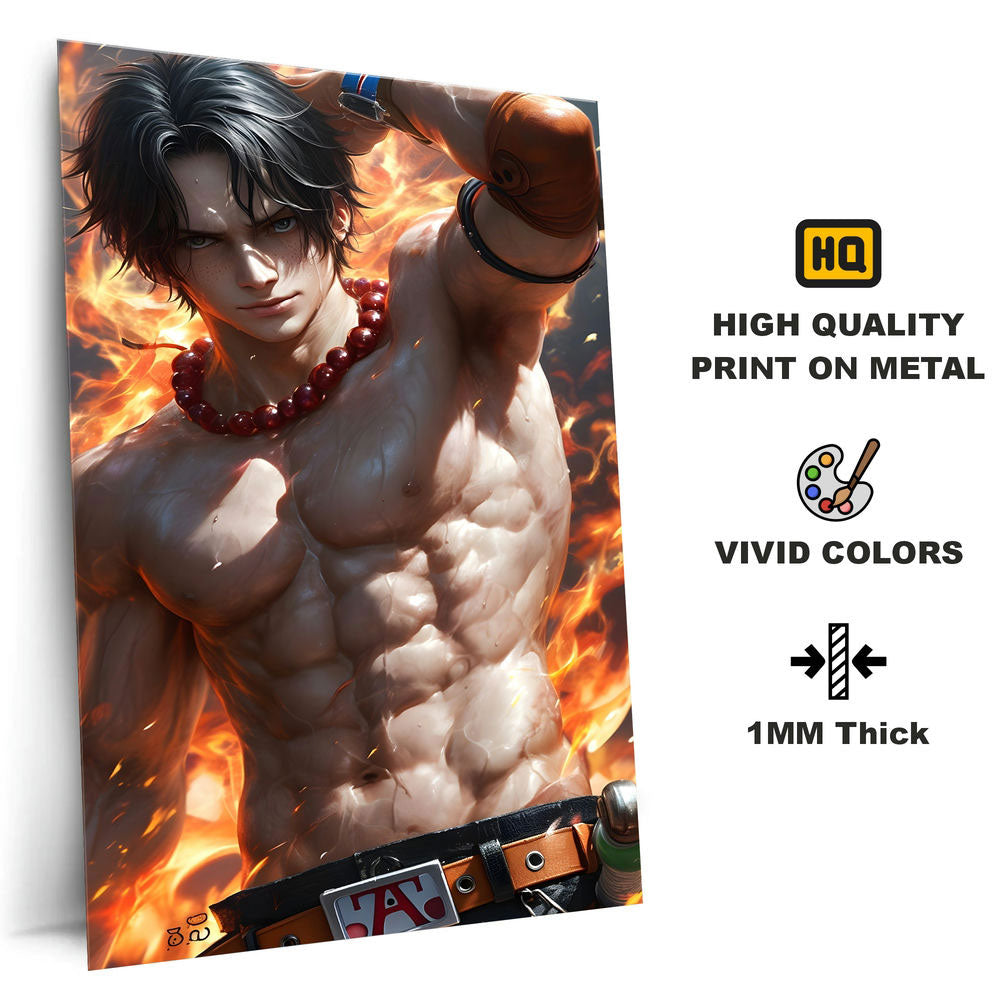 Metal Poster - One Piece Portgas D Ace OP19 Mobile Case by CoverMeUp - Style 4