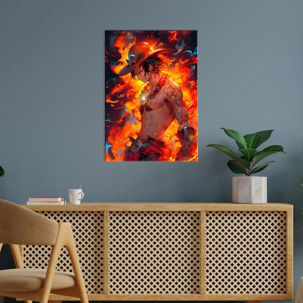 Metal Poster - One Piece Portgas D Ace OP17 Mobile Case by CoverMeUp - Style 5