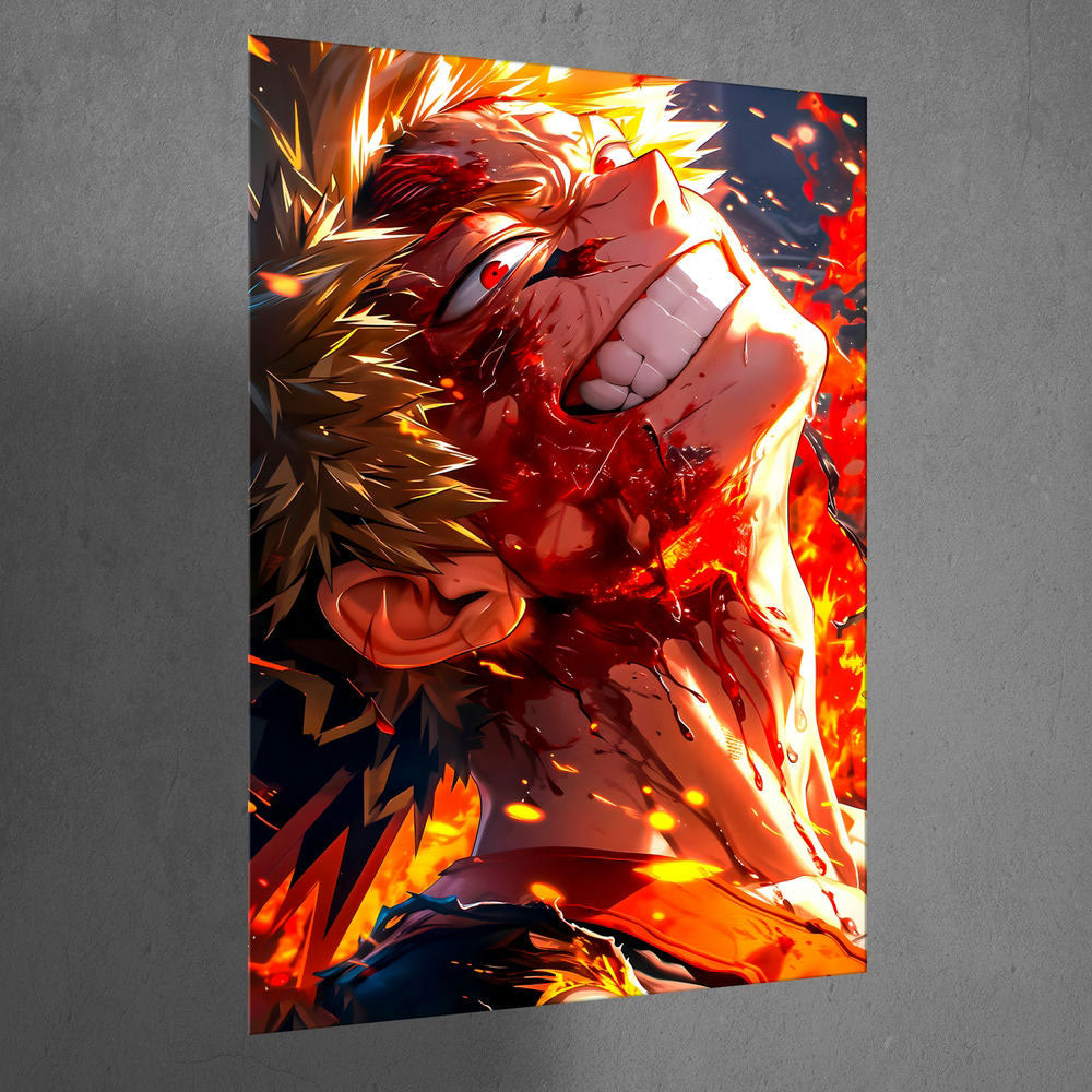 Metal Poster - Anime Fiery Rage Mobile Case by CoverMeUp - Style 3