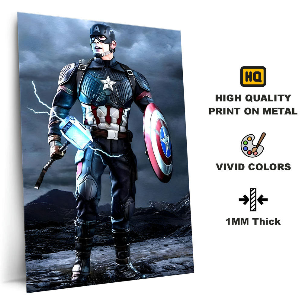 Metal Poster - Superhero Captain America CAP07 Mobile Case by CoverMeUp - Style 4