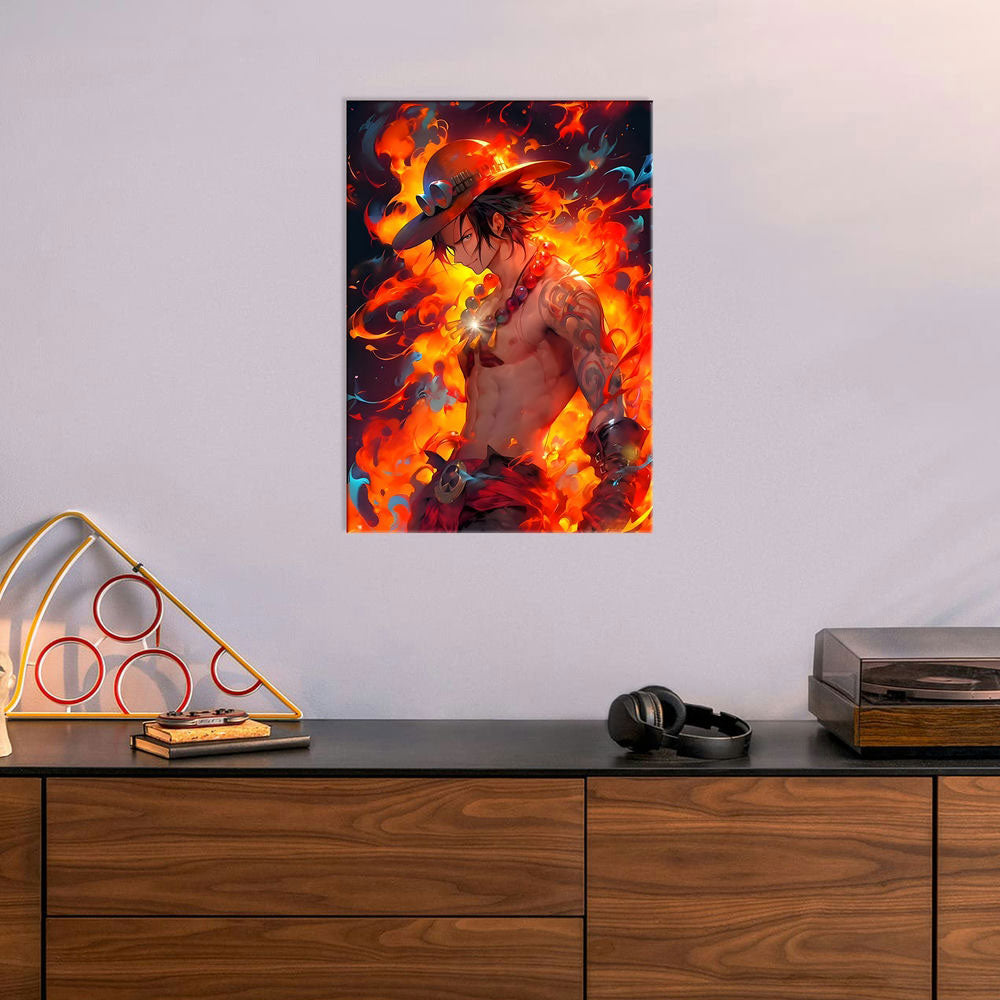 Metal Poster - One Piece Portgas D Ace OP17 Mobile Case by CoverMeUp - Style 6