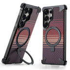 Samsung Galaxy S25 Ultra Metal Bumper Case with Magsafe and Stand - Black Mobile Case by CoverMeUp