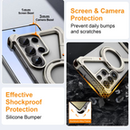 Samsung Galaxy S26 Ultra Z Shape Metal Case with Magsafe & 360° Rotatable Stand - Black Mobile Case by CoverMeUp - Style 4