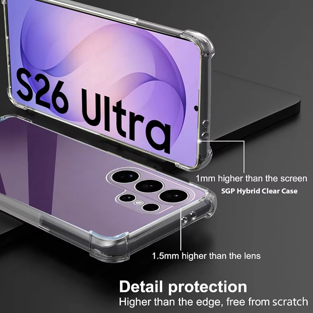 Samsung Galaxy S26 Ultra Anti Fallan Shockproof Clear Case - Transparent Mobile Case by CoverMeUp - Style 4