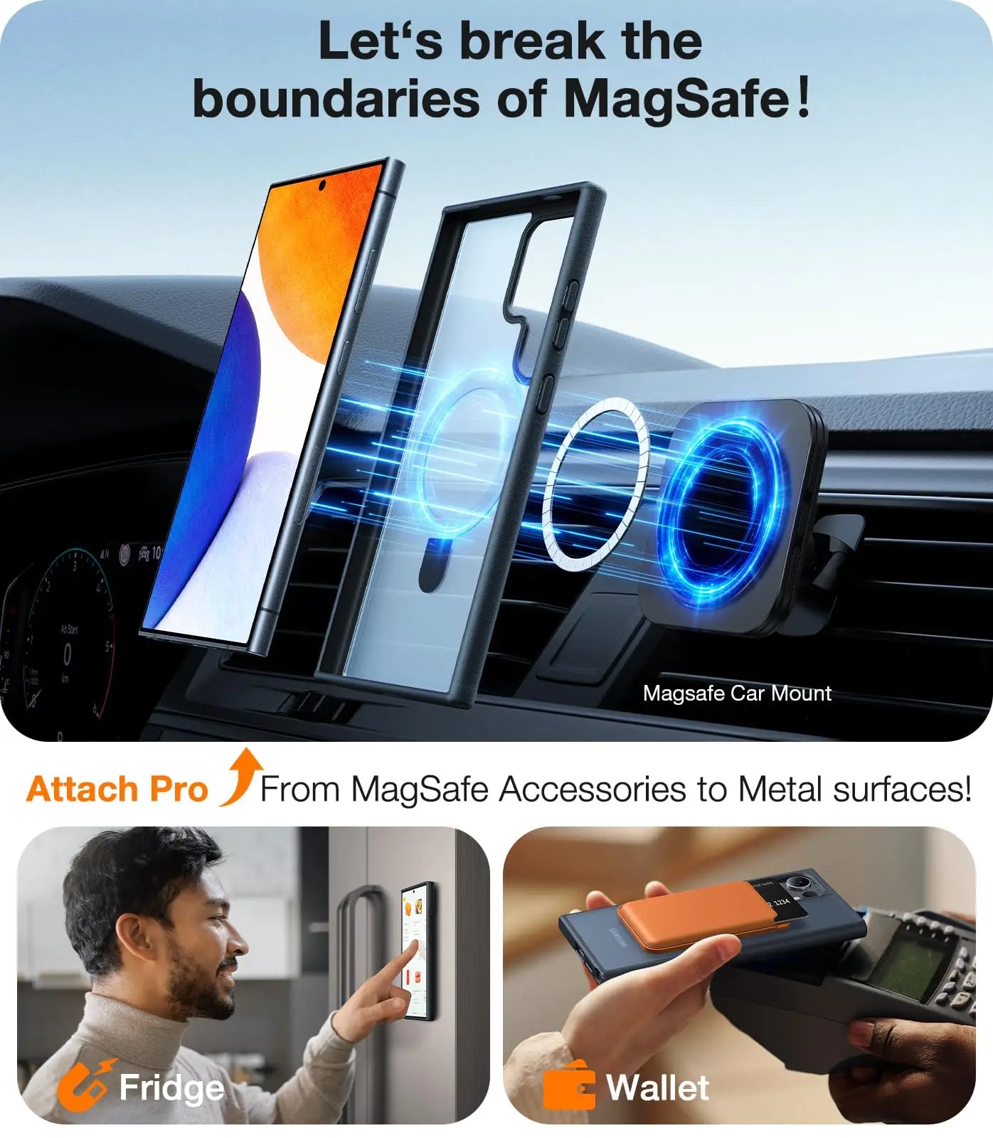 Samsung Galaxy S24 Ultra Matte Shockproof Magsafe Case with Stand - Black