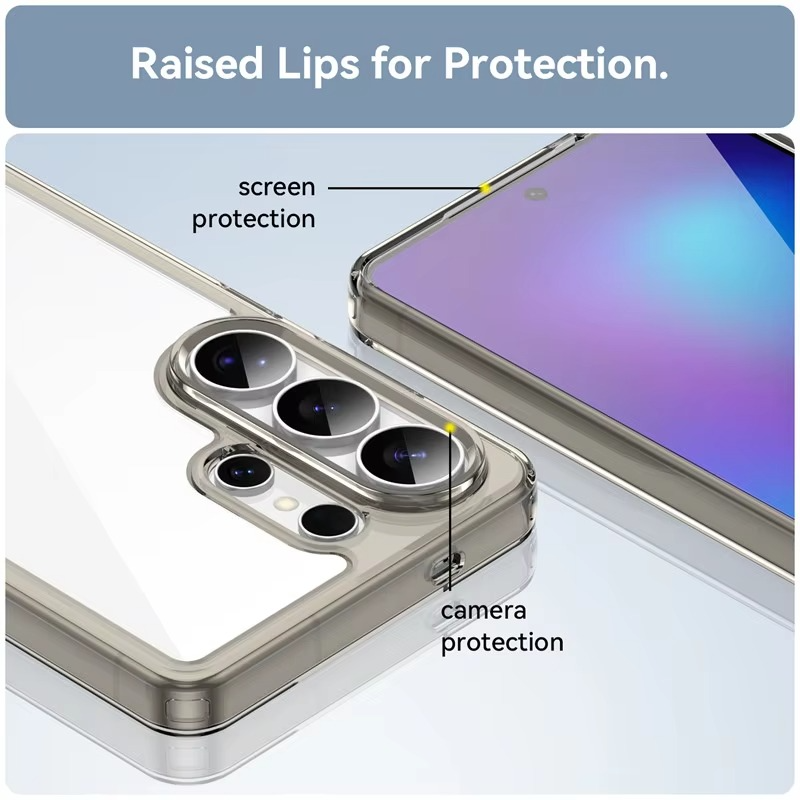 Samsung Galaxy S26 Ultra Anti Fallan Shockproof Case with Clear Back & Side Black - Transparent Mobile Case by CoverMeUp - Style 9