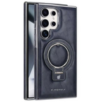 Samsung Galaxy S26 Ultra Luxury Leather Magnetic Shockproof Case with Magsafe & Ring Stand - Blue Mobile Case by CoverMeUp