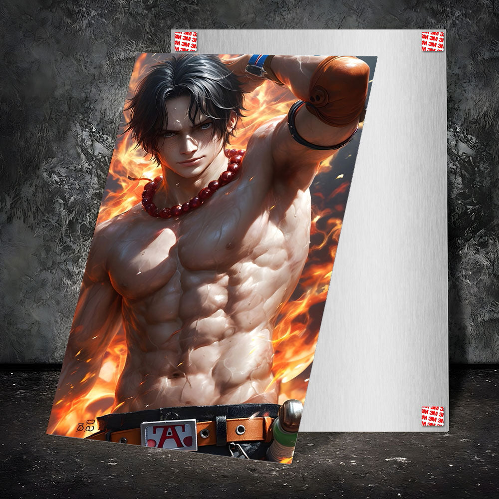 Metal Poster - One Piece Portgas D Ace OP19 Mobile Case by CoverMeUp - Style 2