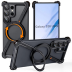 Samsung Galaxy S26 Ultra Z Shape Metal Case with Magsafe & 360° Rotatable Stand - Black Mobile Case by CoverMeUp