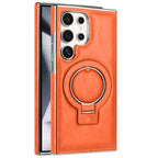 Samsung Galaxy S26 Ultra Luxury Leather Magnetic Shockproof Case with Magsafe & Ring Stand - Orange Mobile Case by CoverMeUp