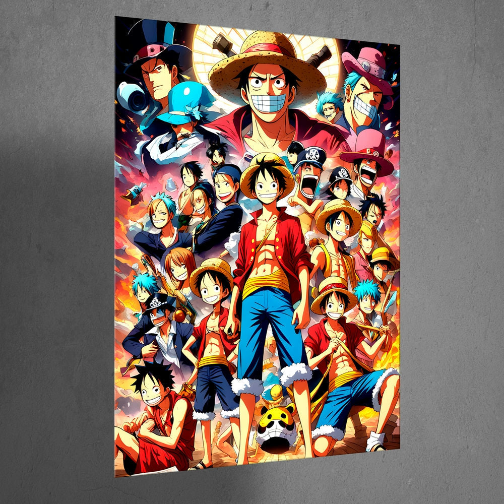 Metal Poster - Anime One Piece Friends Mobile Case by CoverMeUp - Style 3