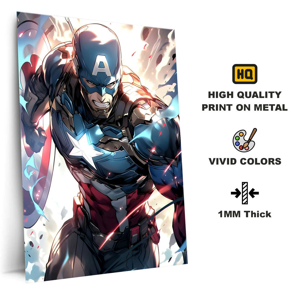 Metal Poster - Superhero Captain America CAP05 Mobile Case by CoverMeUp - Style 4