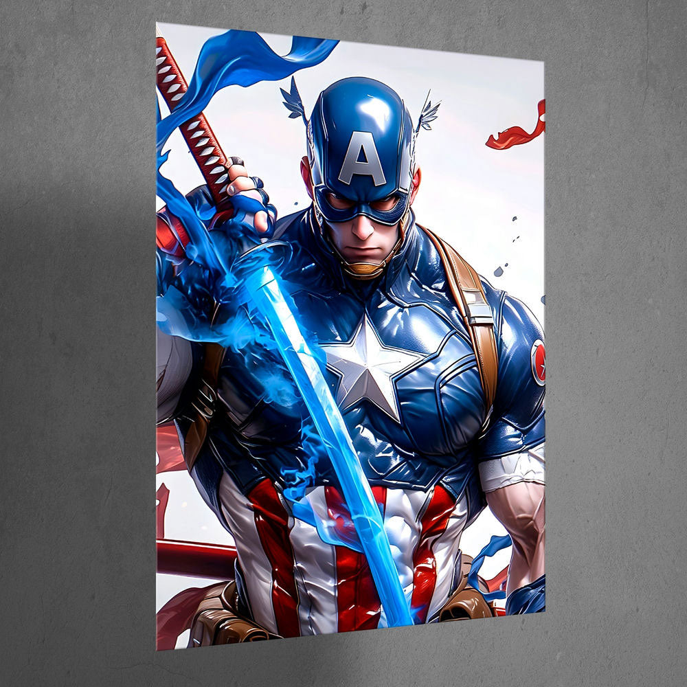 Metal Poster - Superhero Captain America CAP01 Mobile Case by CoverMeUp - Style 3