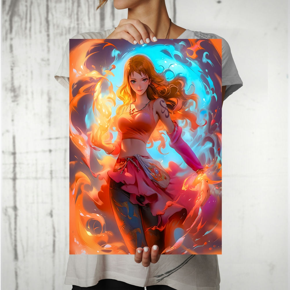 Metal Poster - Anime One Piece Nami OP66 Mobile Case by CoverMeUp - Style 8
