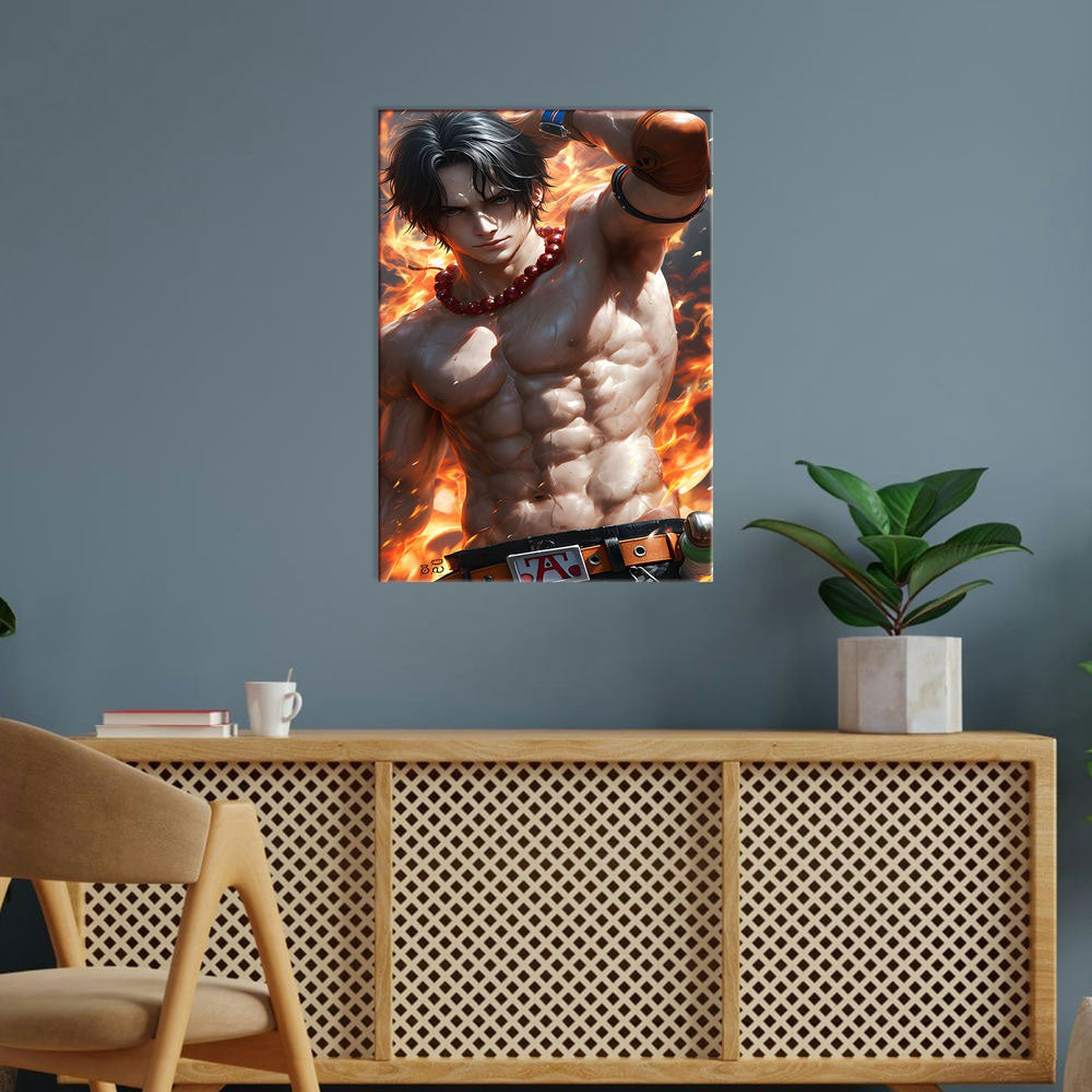 Metal Poster - One Piece Portgas D Ace OP19 Mobile Case by CoverMeUp - Style 5