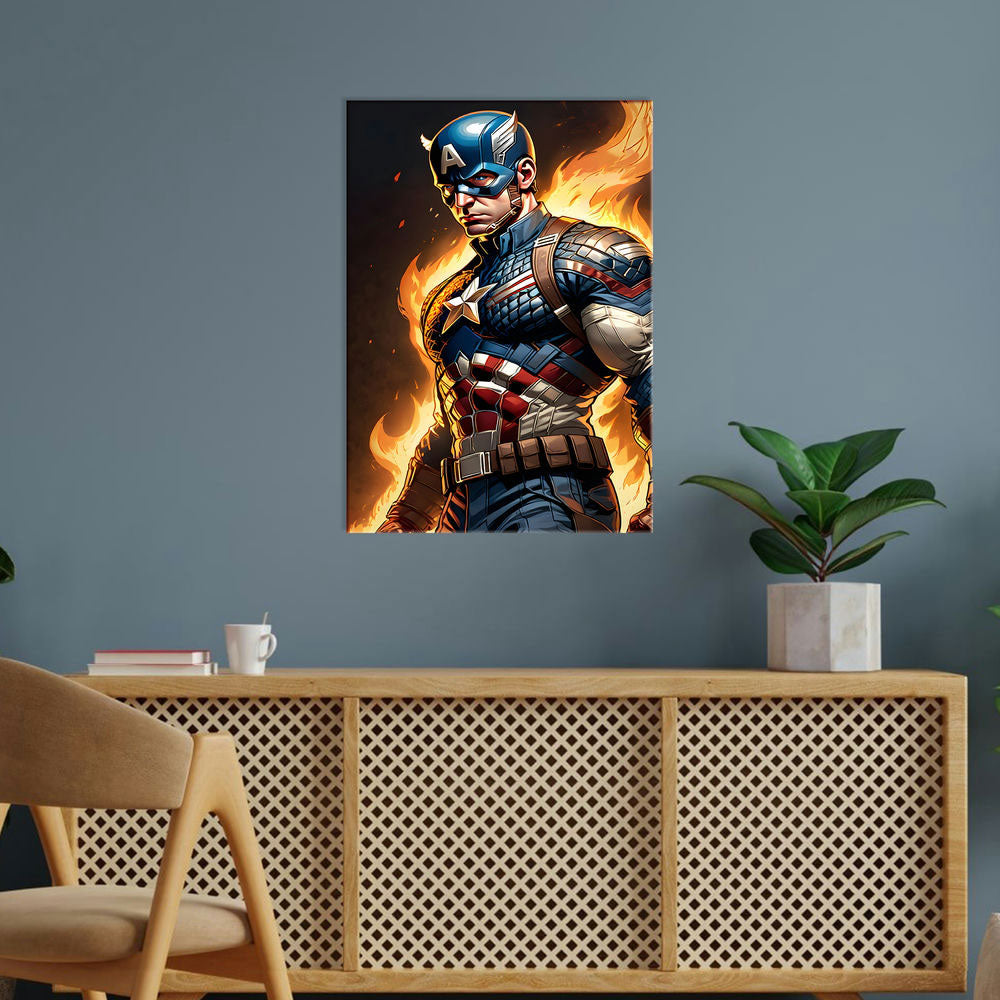 Metal Poster - Superhero Captain America CAP06 Mobile Case by CoverMeUp - Style 5