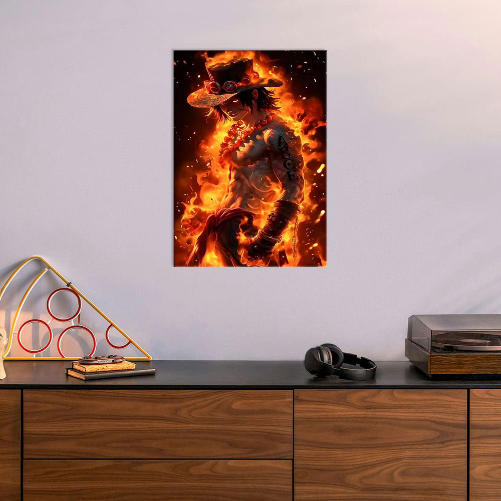 Metal Poster - One Piece Portgas D Ace OP16 Mobile Case by CoverMeUp - Style 6