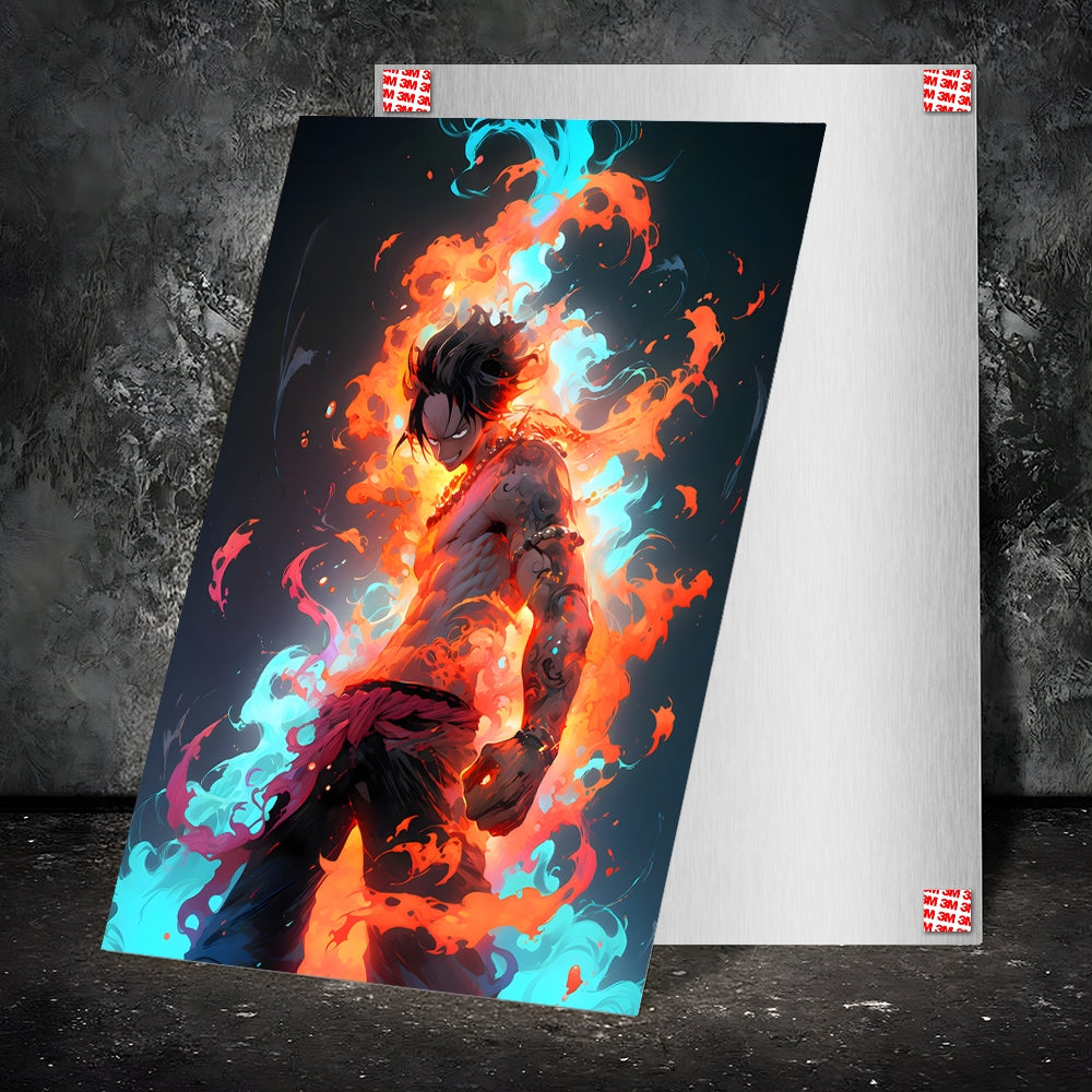 Metal Poster - Anime One Piece Ace OP58 Mobile Case by CoverMeUp - Style 2