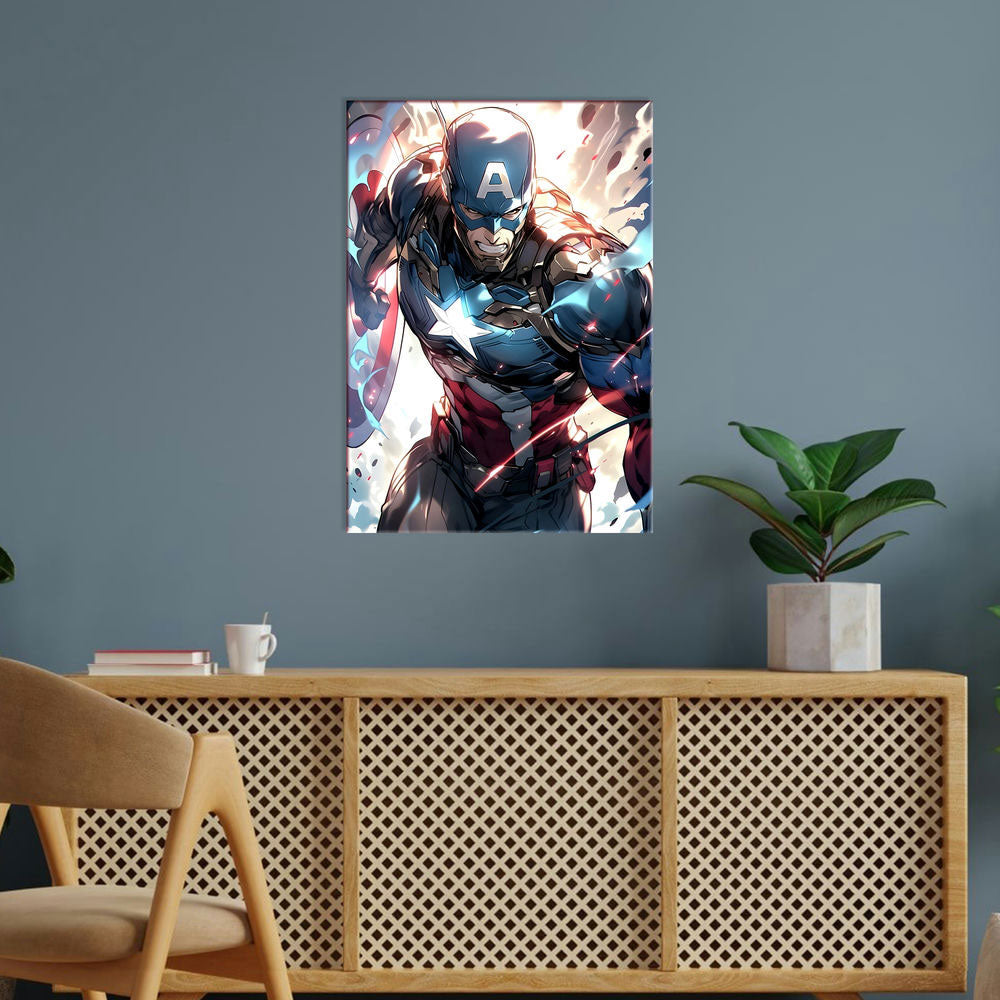 Metal Poster - Superhero Captain America CAP05 Mobile Case by CoverMeUp - Style 5