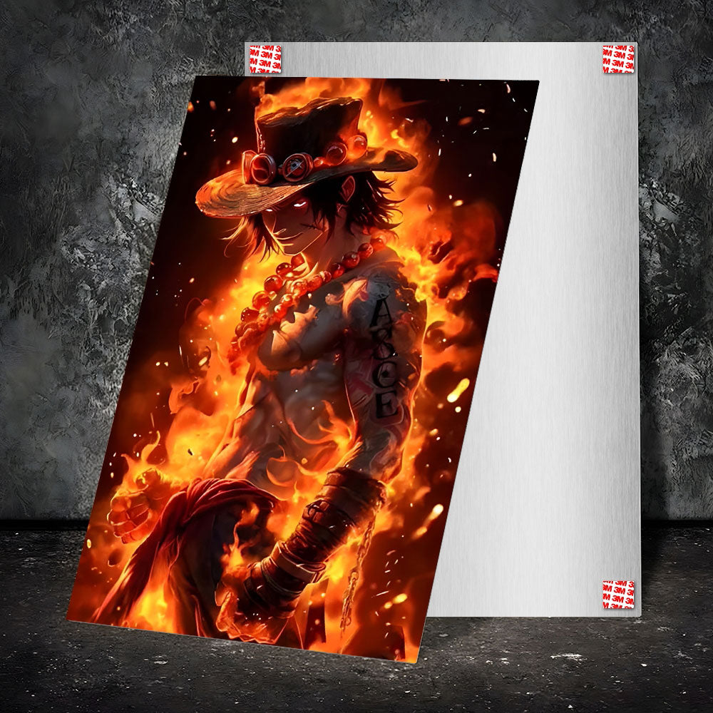 Metal Poster - One Piece Portgas D Ace OP16 Mobile Case by CoverMeUp - Style 2