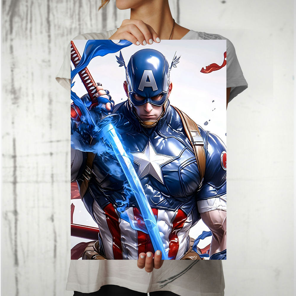 Metal Poster - Superhero Captain America CAP01 Mobile Case by CoverMeUp - Style 8