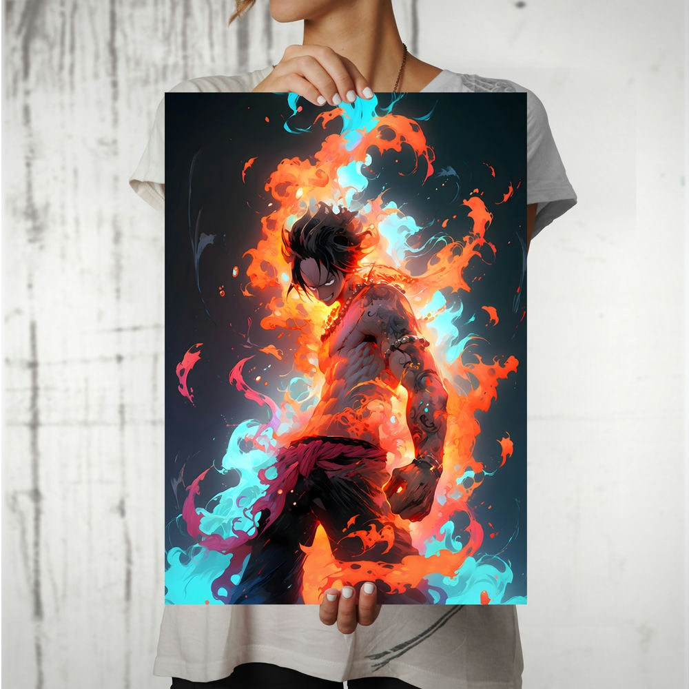 Metal Poster - Anime One Piece Ace OP58 Mobile Case by CoverMeUp - Style 8