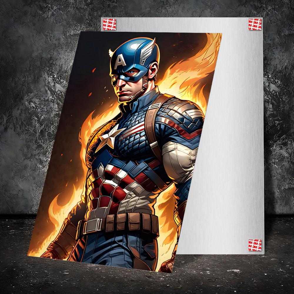 Metal Poster - Superhero Captain America CAP06 Mobile Case by CoverMeUp - Style 2