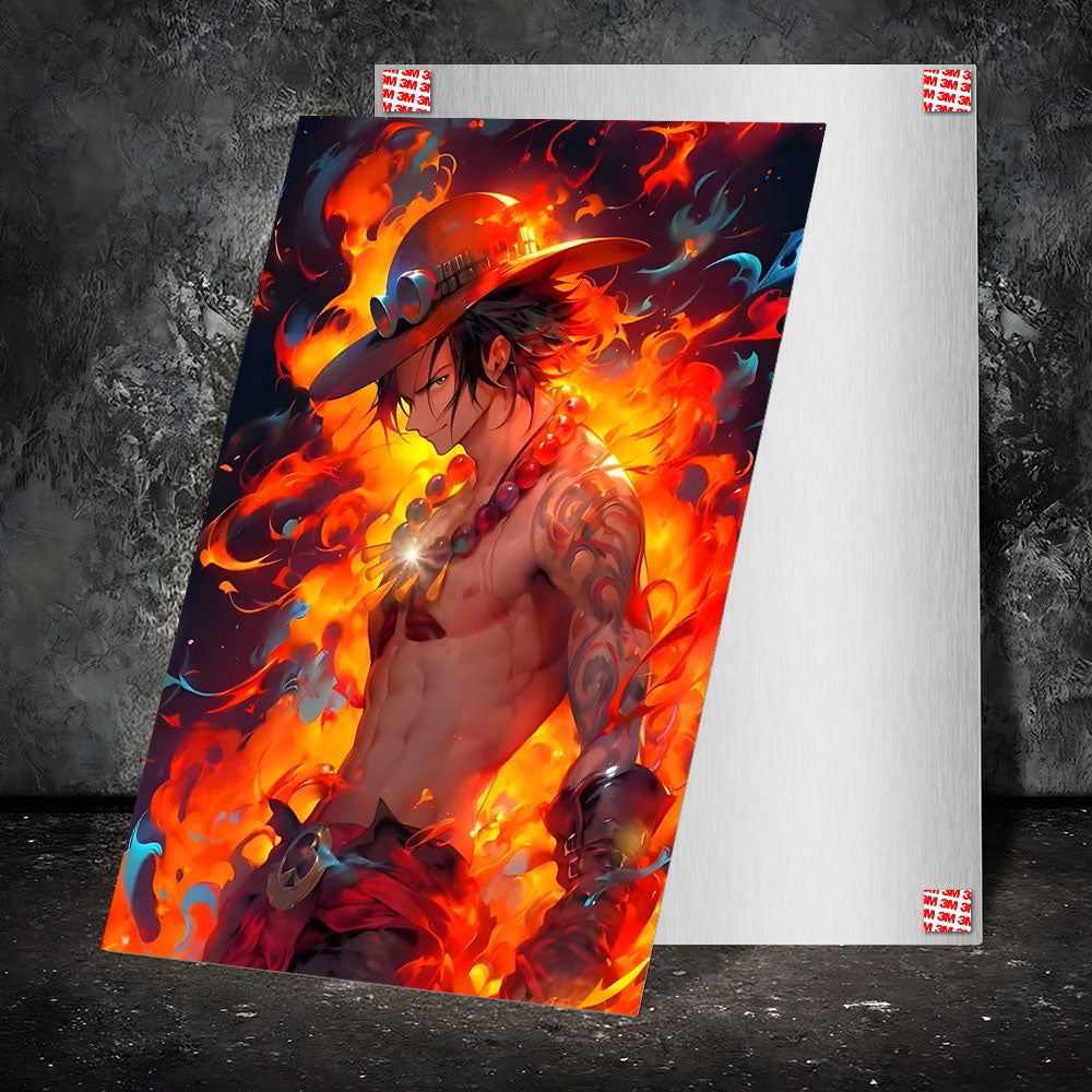 Metal Poster - One Piece Portgas D Ace OP17 Mobile Case by CoverMeUp - Style 2