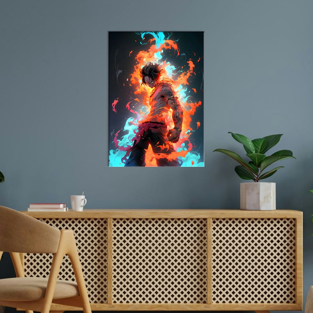 Metal Poster - Anime One Piece Ace OP58 Mobile Case by CoverMeUp - Style 5