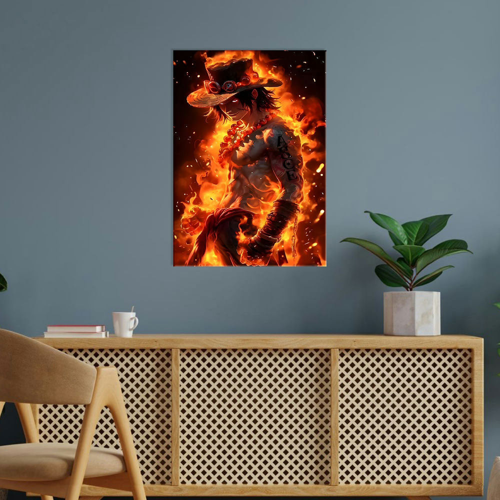 Metal Poster - One Piece Portgas D Ace OP16 Mobile Case by CoverMeUp - Style 5