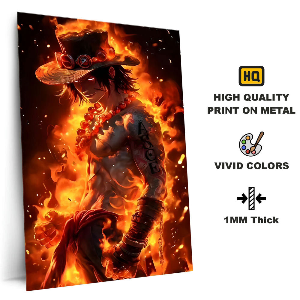 Metal Poster - One Piece Portgas D Ace OP16 Mobile Case by CoverMeUp - Style 4