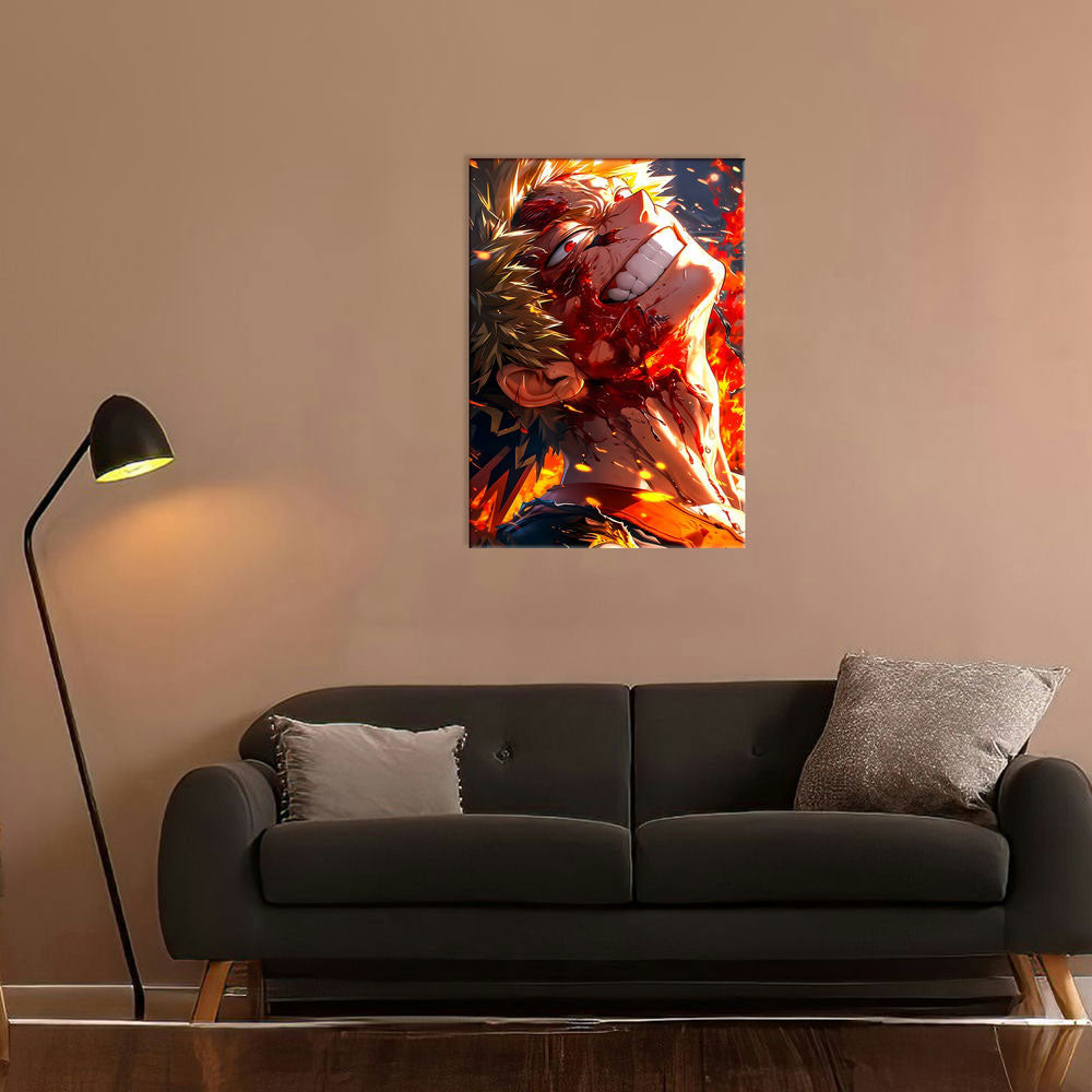 Metal Poster - Anime Fiery Rage Mobile Case by CoverMeUp - Style 7