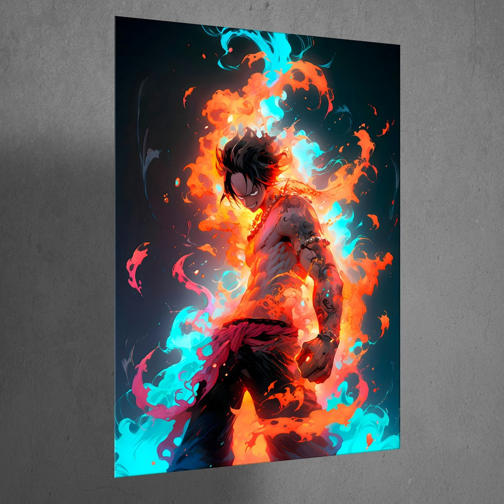 Metal Poster - Anime One Piece Ace OP58 Mobile Case by CoverMeUp - Style 3