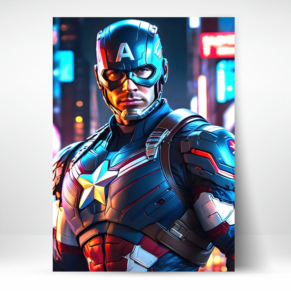Metal Poster - Superhero Captain America CAP10 Mobile Case by CoverMeUp